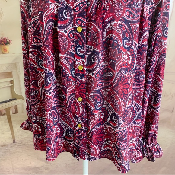 Michael Kors Abstract Ruffle Shoulder Cuff Top - Picture 3 of 8